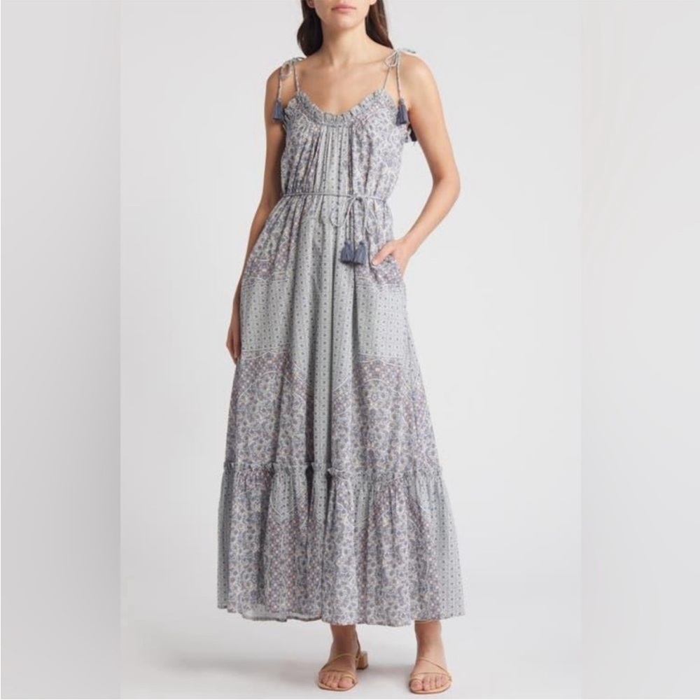 Cleobella Blue and Gray Maxi Dress